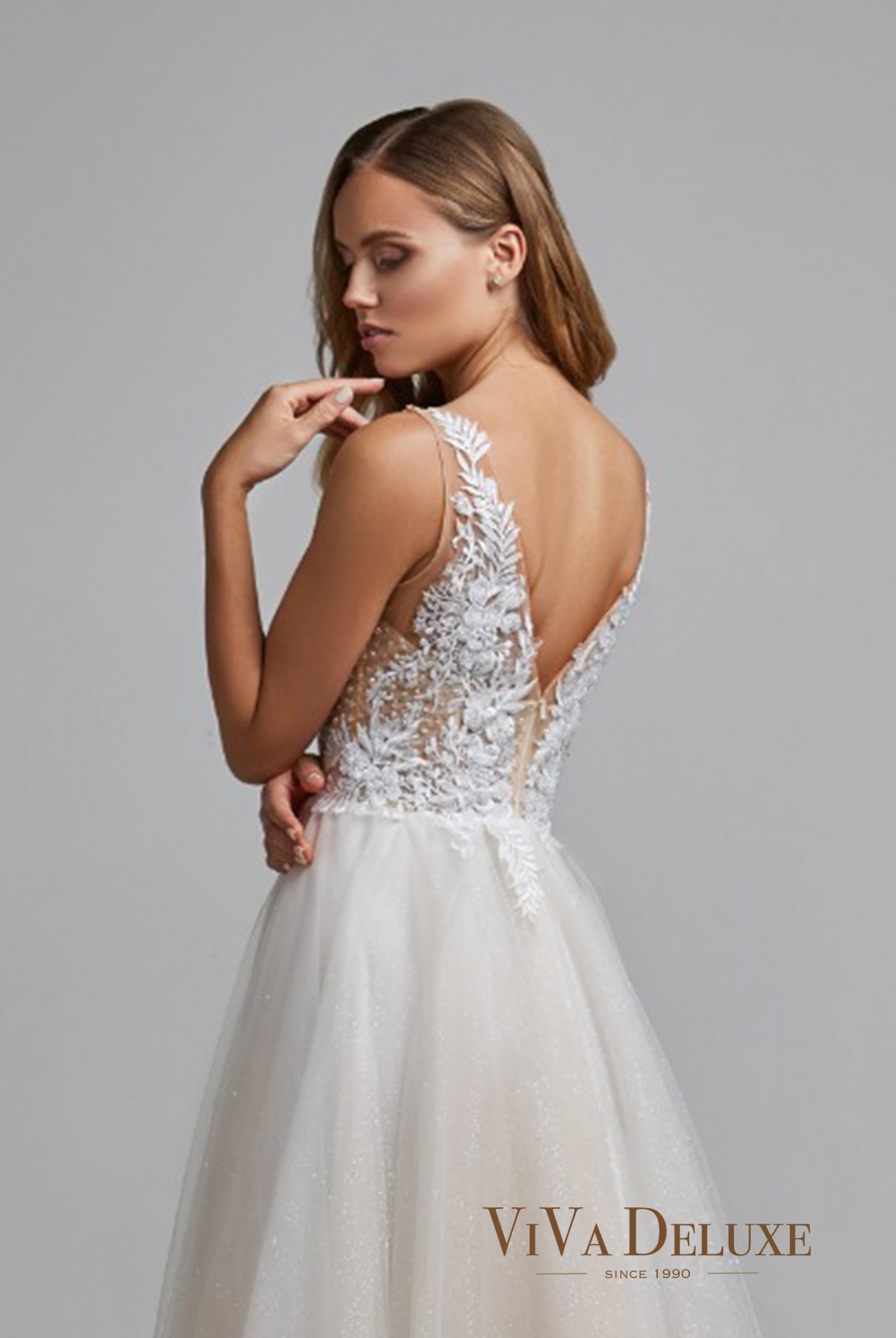 Adelia Open back A-line Sleeveless Wedding Dress 3