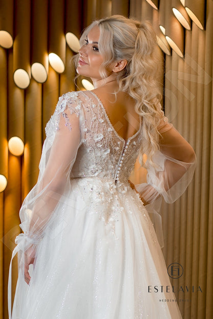 Adina Open back A-line Long sleeve Wedding Dress 6