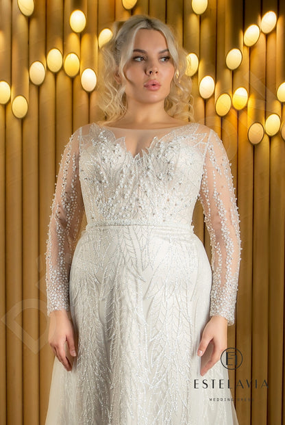Claudia Full back A-line Long sleeve Wedding Dress 5