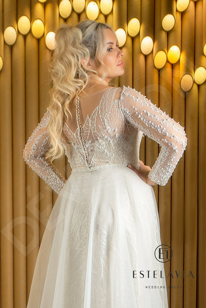Claudia Full back A-line Long sleeve Wedding Dress 6