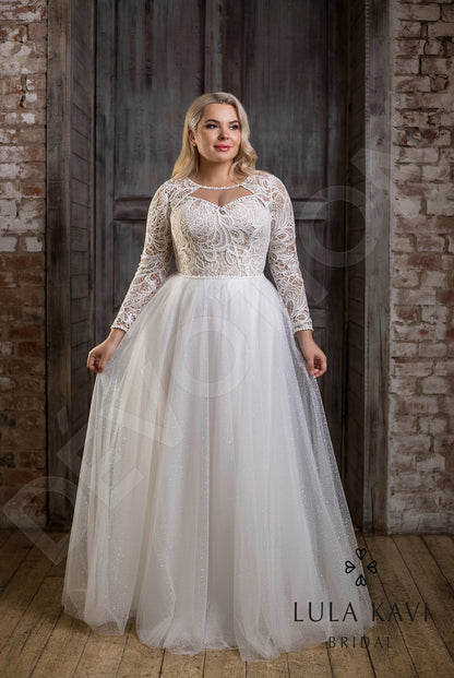 Mirela Open back A-line Long sleeve Wedding Dress 6