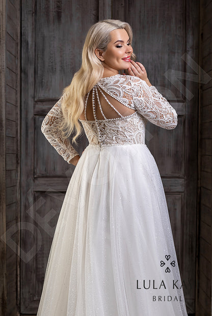 Mirela Open back A-line Long sleeve Wedding Dress 4
