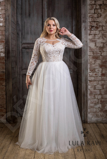 Mirela Open back A-line Long sleeve Wedding Dress 8