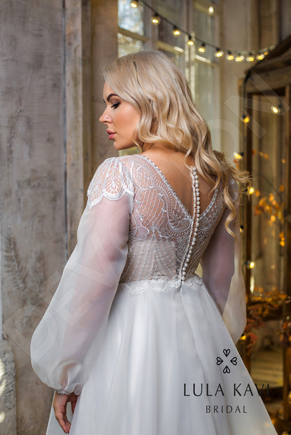 Etilia Full back A-line Long sleeve Wedding Dress 7