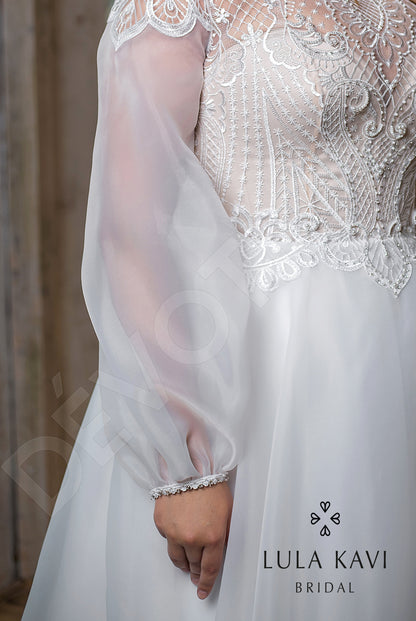 Etilia Full back A-line Long sleeve Wedding Dress 9