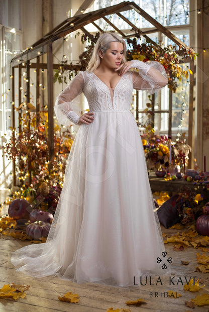 Raisa Full back A-line Long sleeve Wedding Dress 5