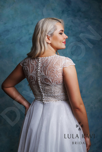 Rosalinda Full back A-line Short/ Cap sleeve Wedding Dress 3