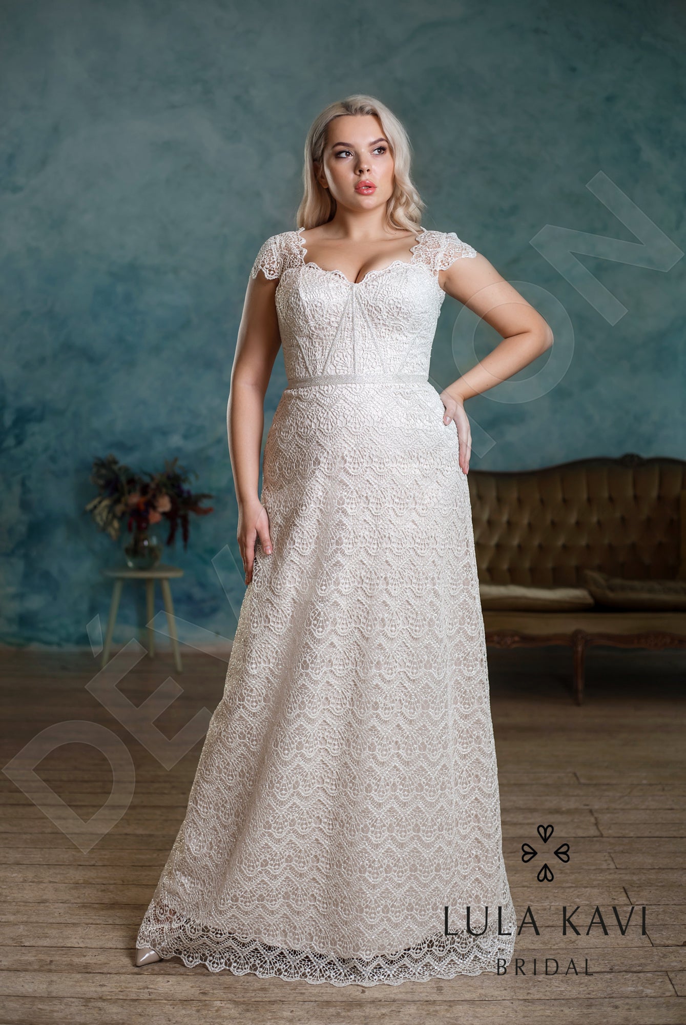 Sefora Open back A-line Short/ Cap sleeve Wedding Dress 5