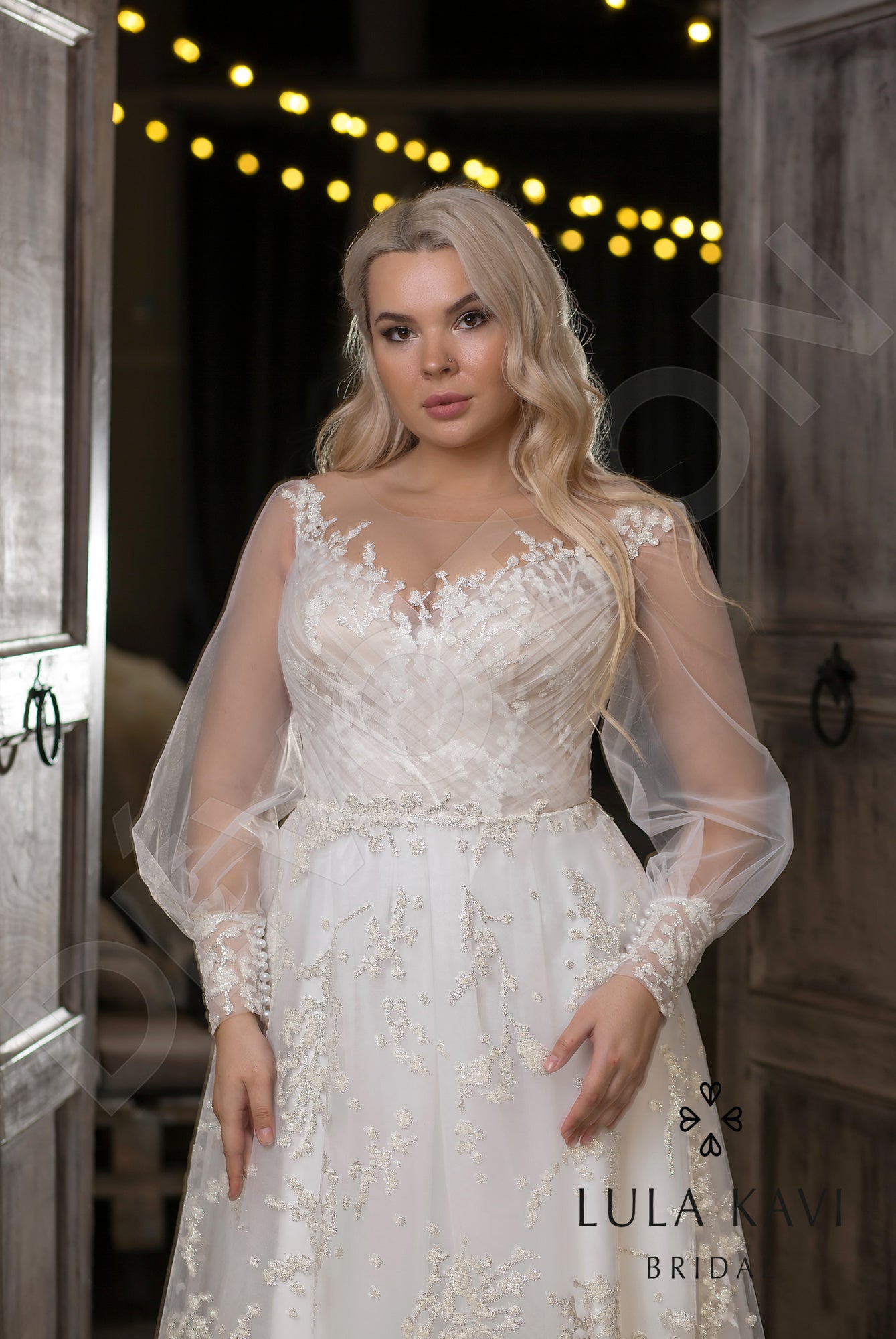 Veronika Illusion back A-line Long sleeve Wedding Dress 7