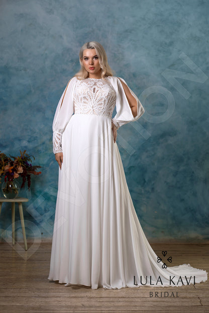 Ksimena Full back A-line Long sleeve Wedding Dress 5