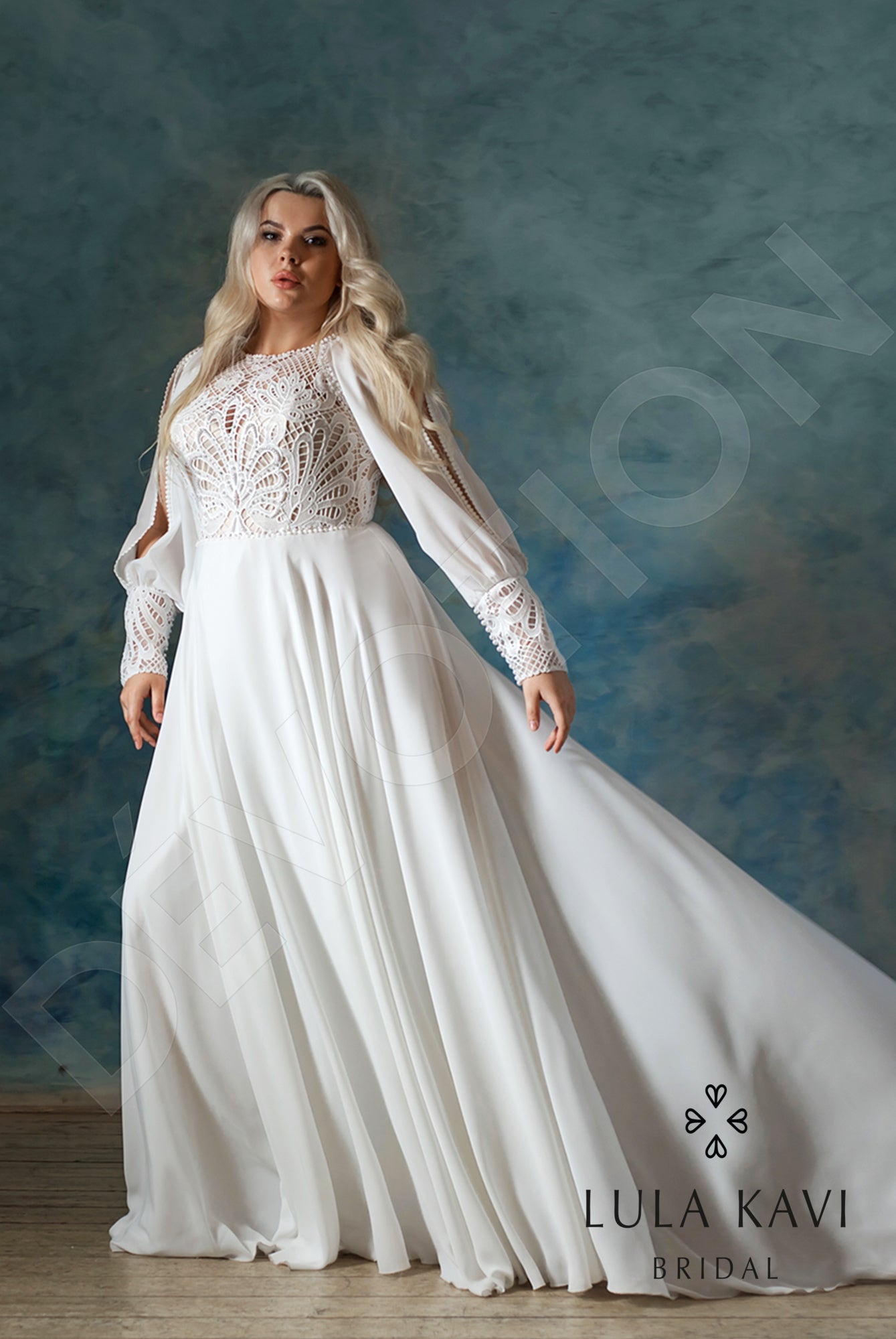 Ksimena Full back A-line Long sleeve Wedding Dress 8