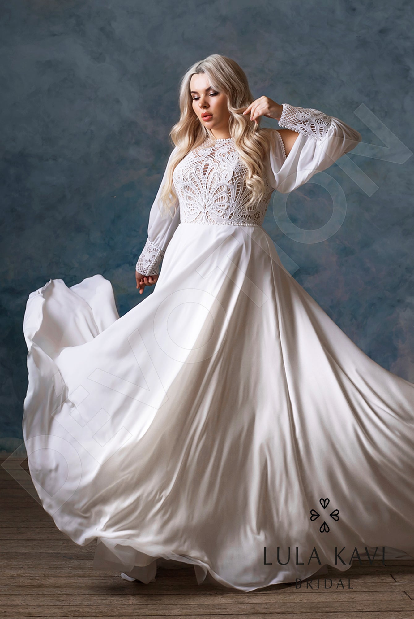 Ksimena Full back A-line Long sleeve Wedding Dress 10