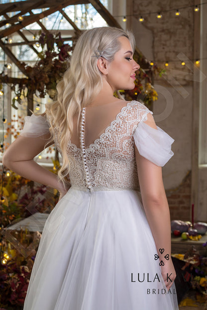 Zorika Illusion back A-line Sleeveless Wedding Dress 5