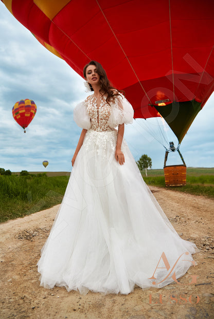 Alikan Full back A-line Half sleeve Wedding Dress 6