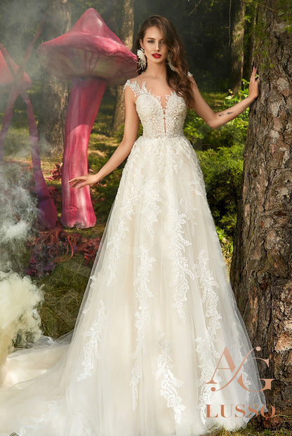 Aliara Open back A-line Sleeveless Wedding Dress Front