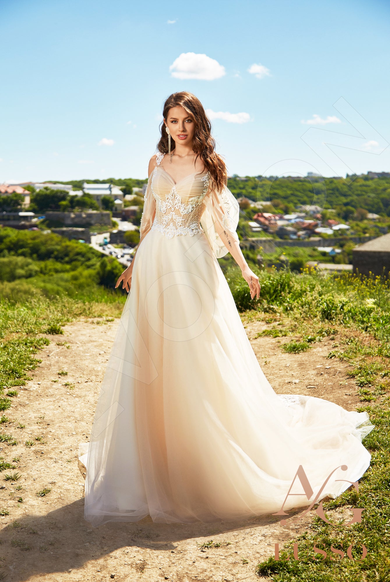 Faize Open back A-line Straps Wedding Dress 6