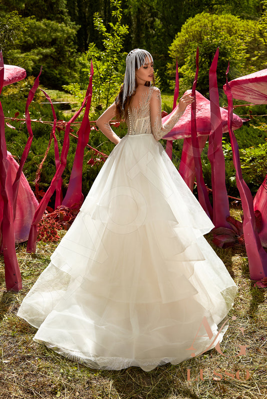 Inada Trumpet/Mermaid Illusion Milk Silver Wedding dress