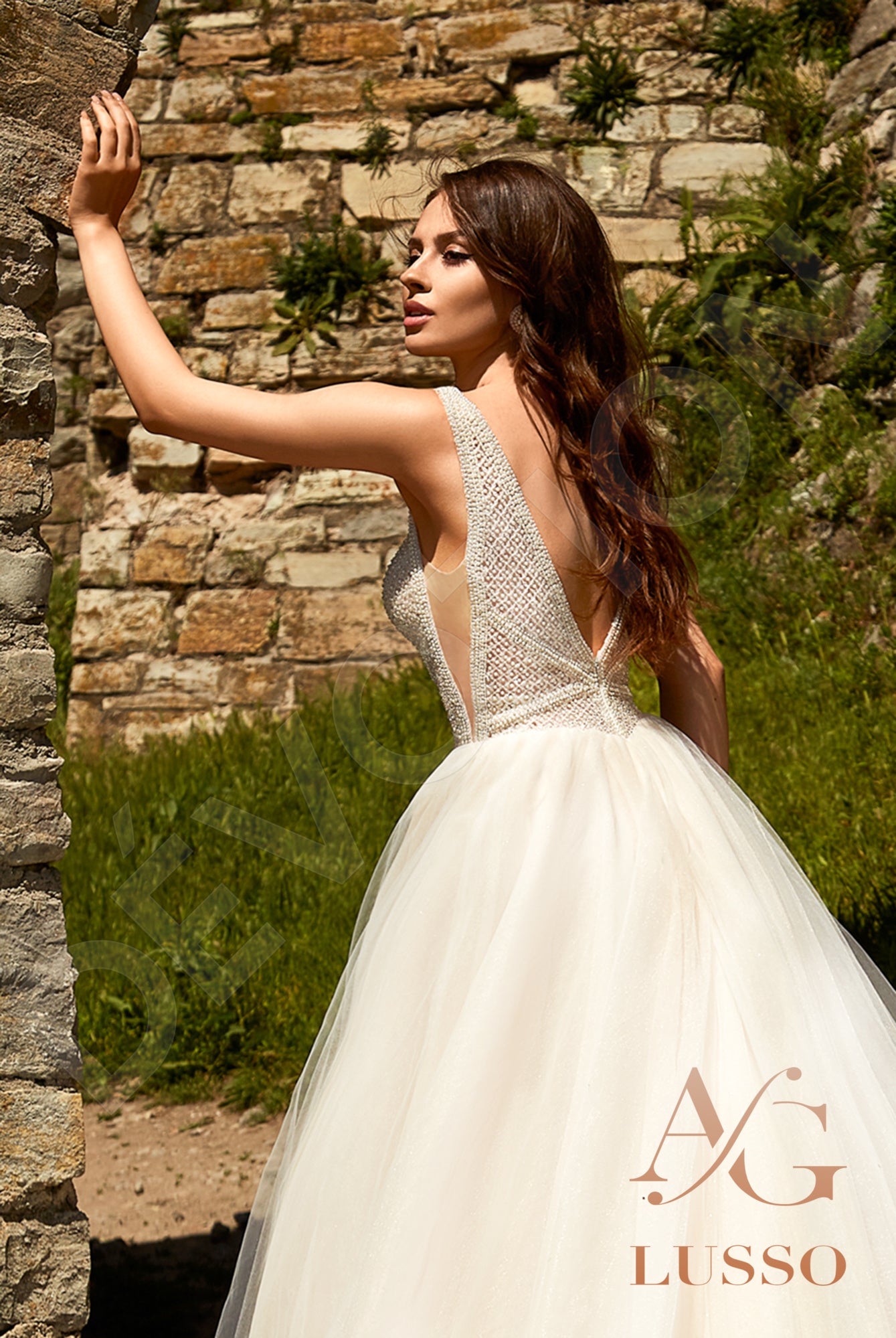 Marsalla Open back A-line Sleeveless Wedding Dress 3