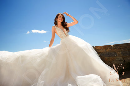 Marsalla Open back A-line Sleeveless Wedding Dress 7