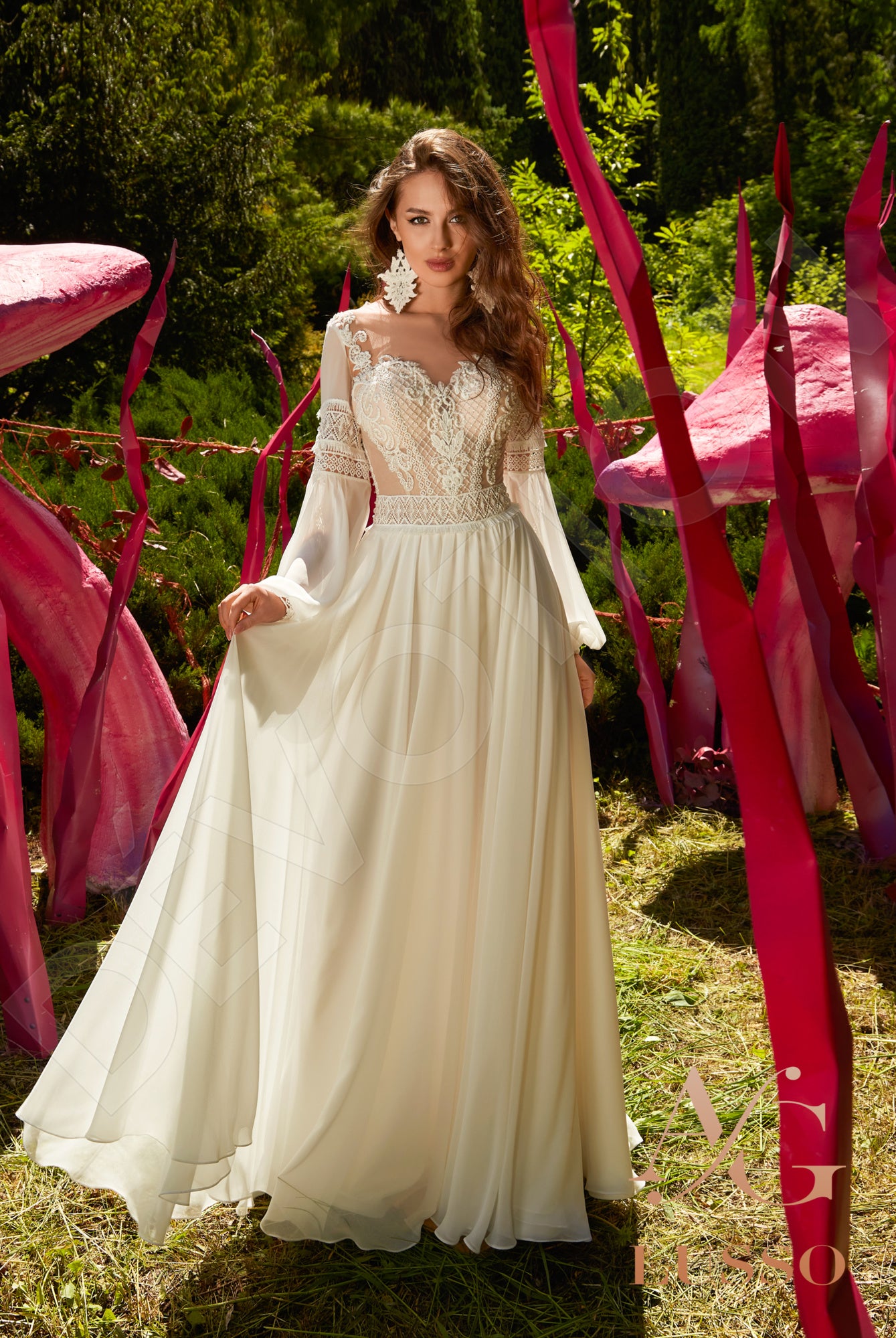 Ninella A-line Illusion Ivory Wedding dress