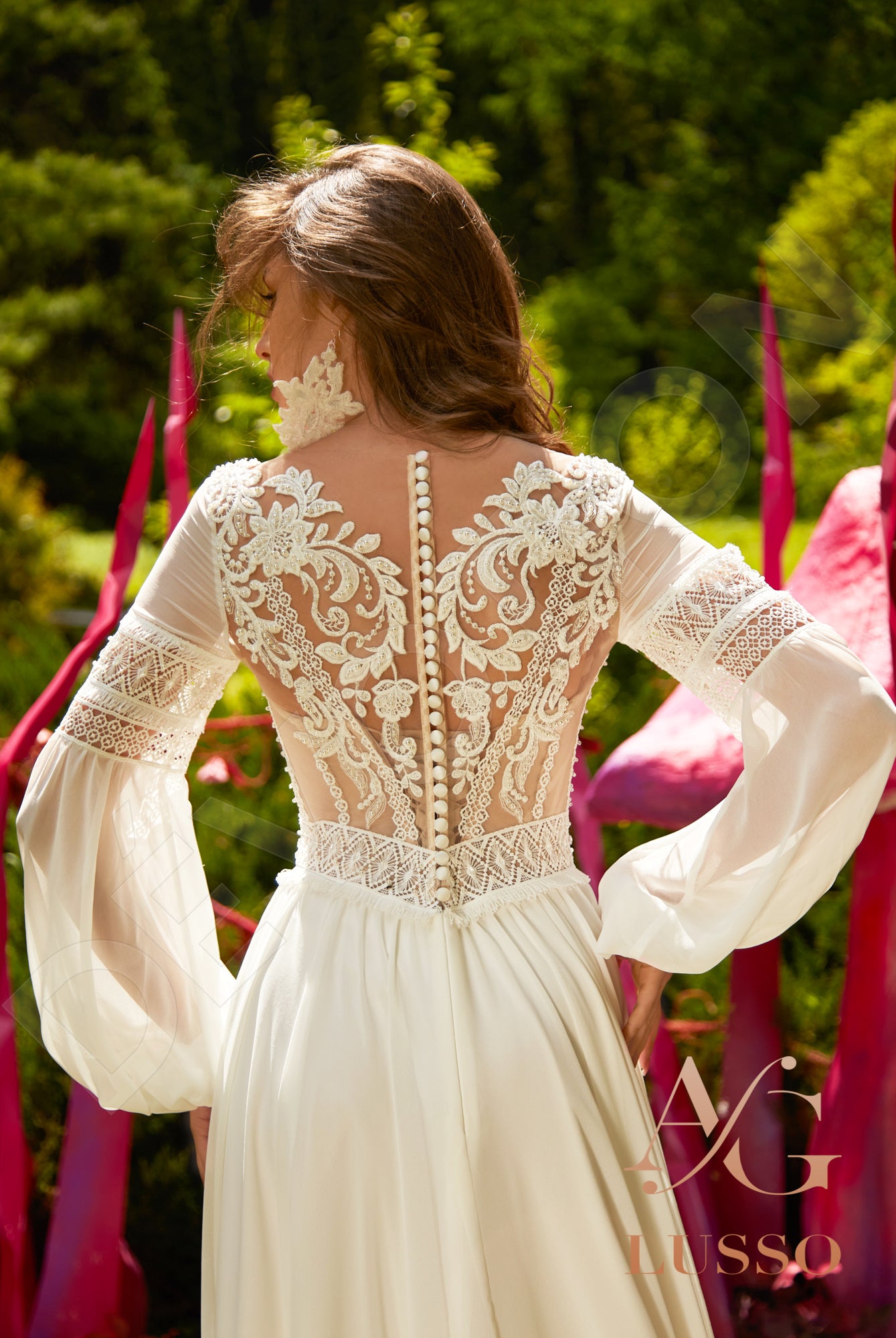 Ninella Full back A-line Long sleeve Wedding Dress 3