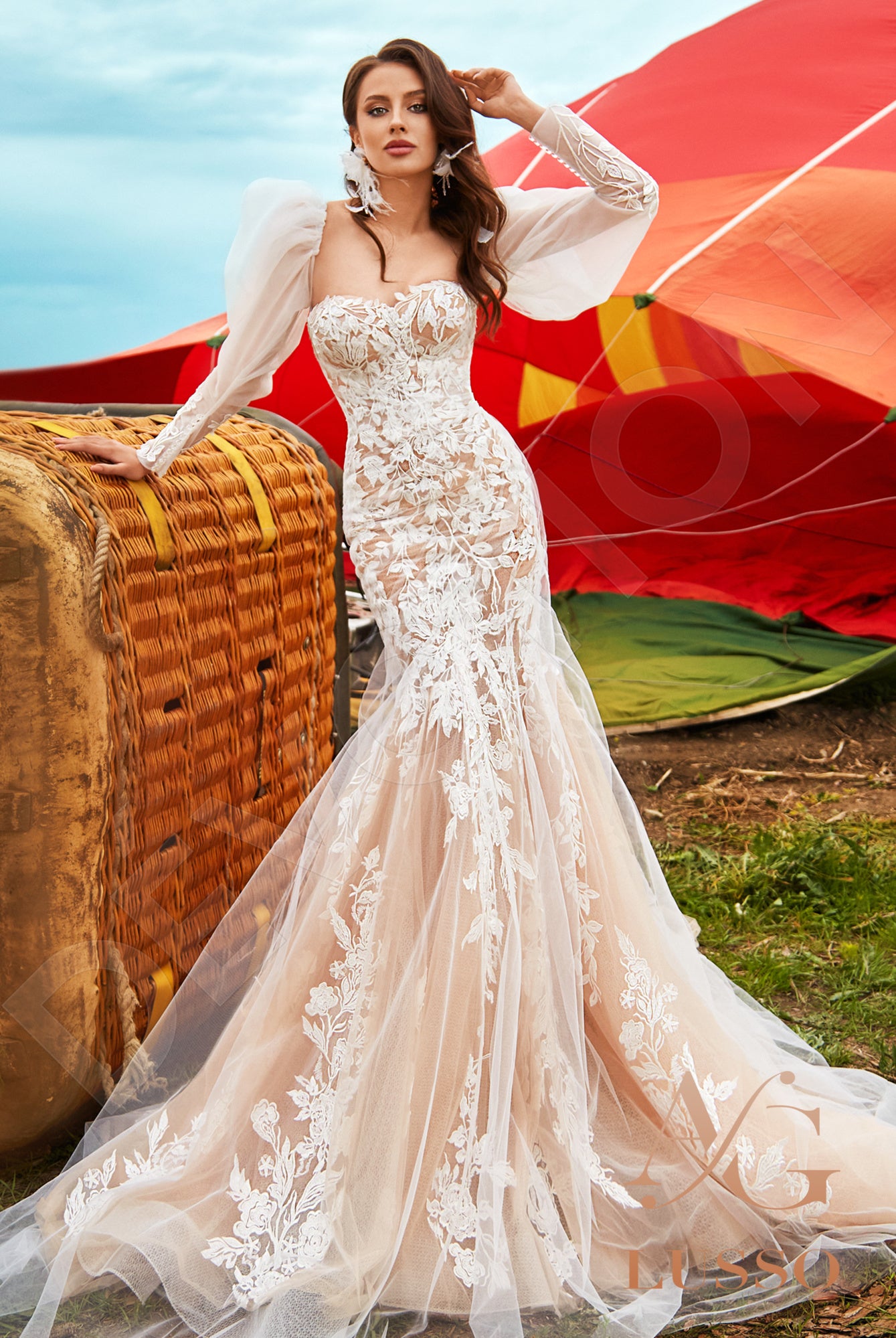 Severra Open back Trumpet/Mermaid Long sleeve Wedding Dress Front