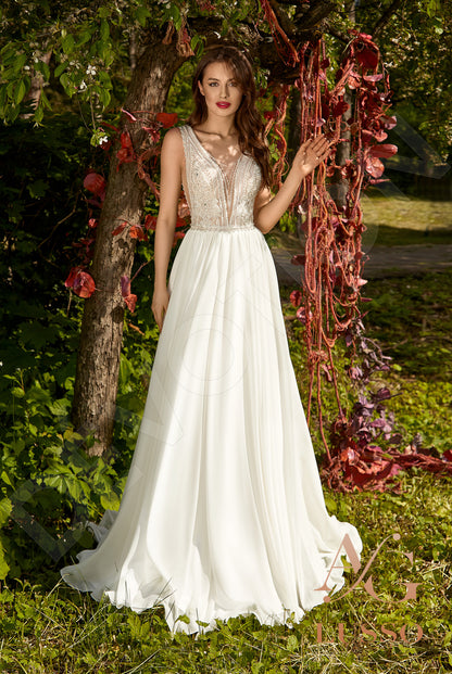 Lamara Open back A-line Sleeveless Wedding Dress 5