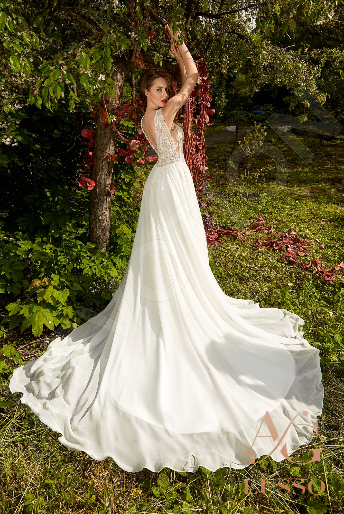 Lamara Open back A-line Sleeveless Wedding Dress Back