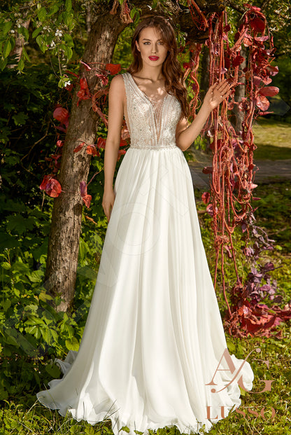 Lamara Open back A-line Sleeveless Wedding Dress Front