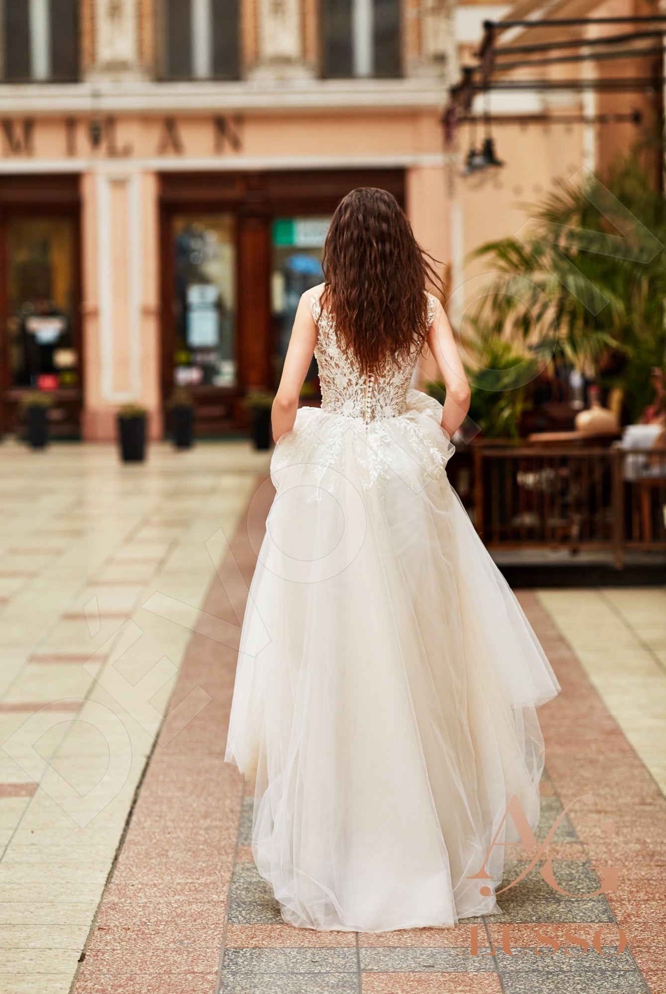 Ashana Illusion back A-line Sleeveless Wedding Dress Back