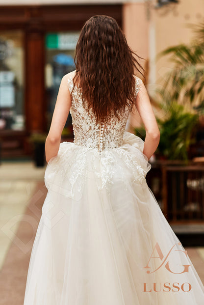 Ashana Illusion back A-line Sleeveless Wedding Dress 3