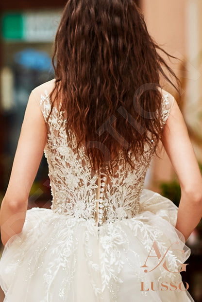Ashana Illusion back A-line Sleeveless Wedding Dress 7