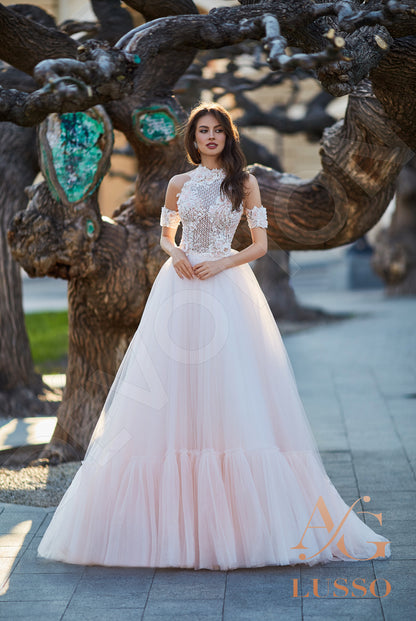 Basitta Full back A-line Detachable sleeves Wedding Dress 5