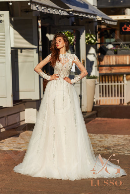 Camalla Full back A-line Long sleeve Wedding Dress 5