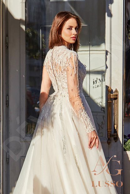 Camalla Full back A-line Long sleeve Wedding Dress 3