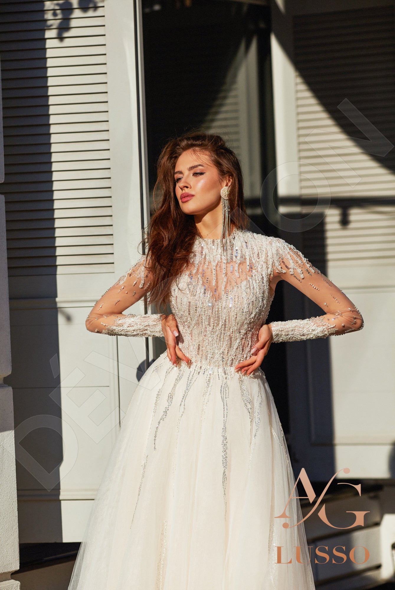 Camalla Full back A-line Long sleeve Wedding Dress 2