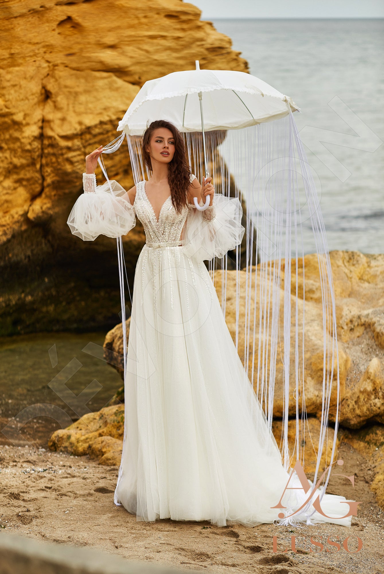 Giotta Open back A-line Long sleeve Wedding Dress 5