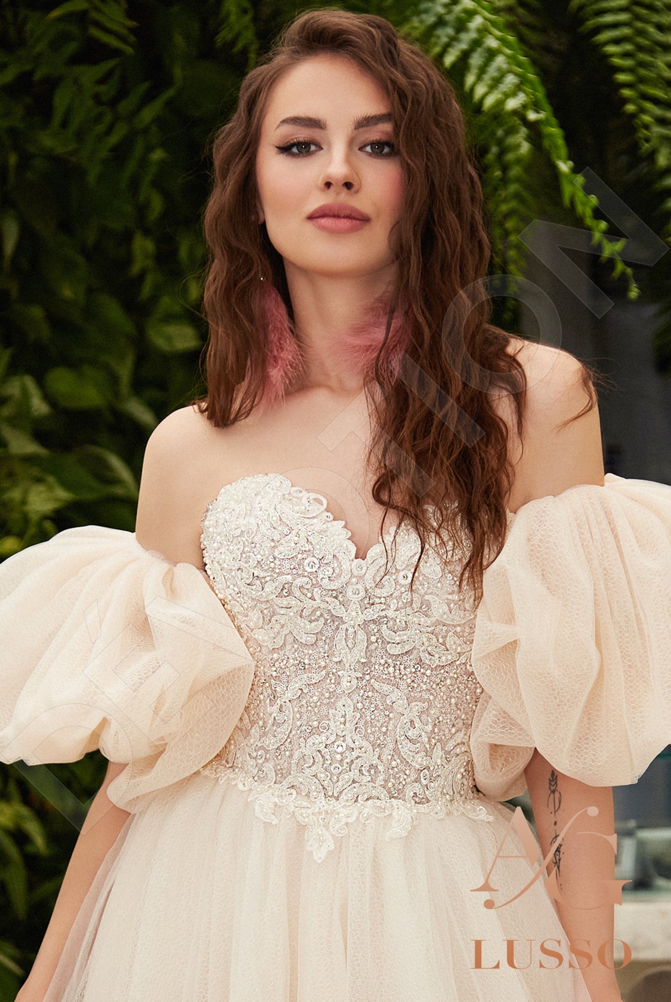 Lalla Open back A-line Detachable sleeves Wedding Dress 7