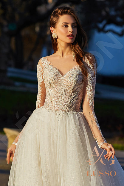 Lamissa Full back A-line Long sleeve Wedding Dress 2