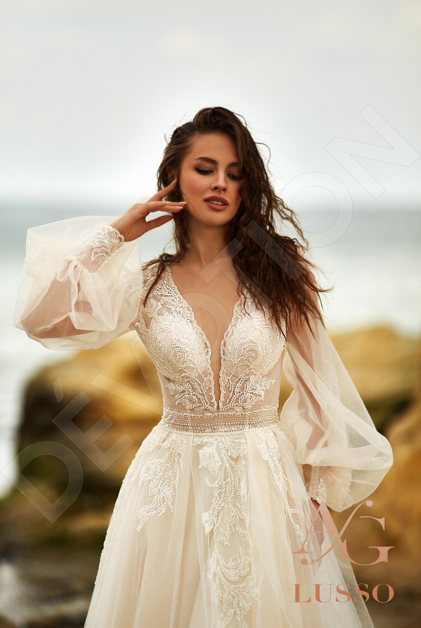 Marvana Open back A-line Long sleeve Wedding Dress 2
