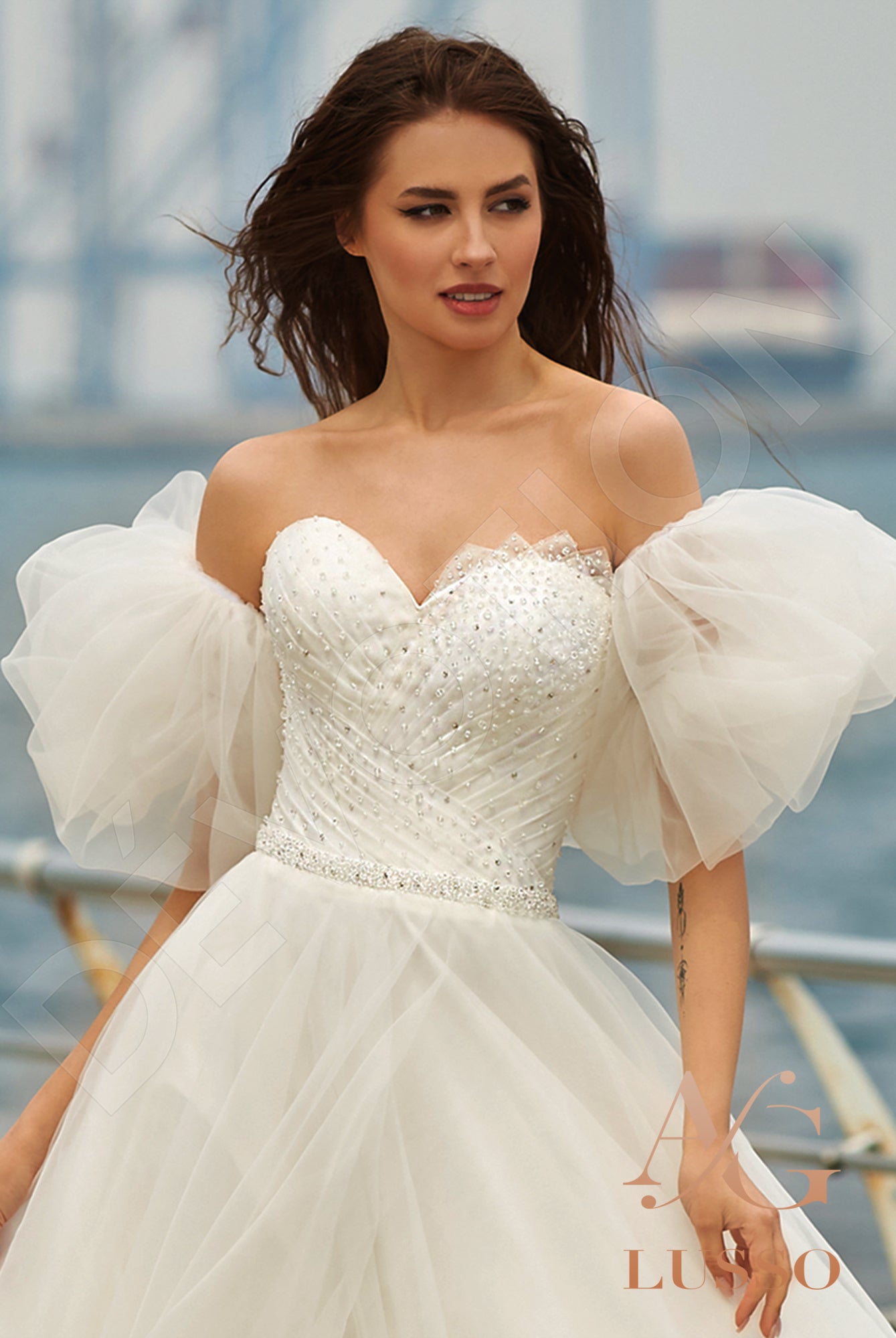 Nishana Open back A-line Strapless Wedding Dress 6