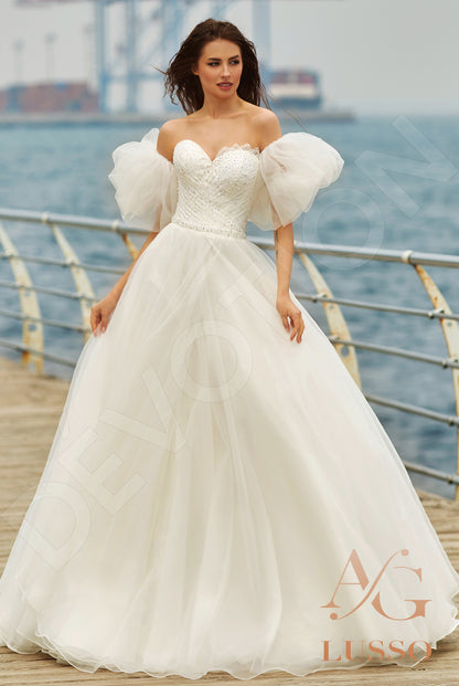 Nishana Open back A-line Strapless Wedding Dress Front