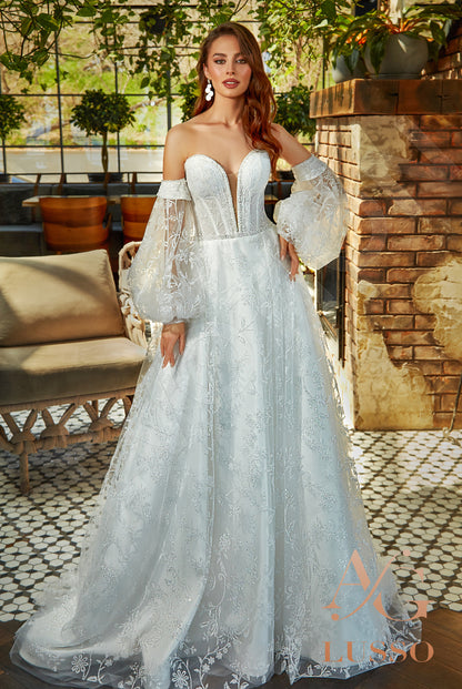 Rubina Open back A-line Strapless Wedding Dress Front