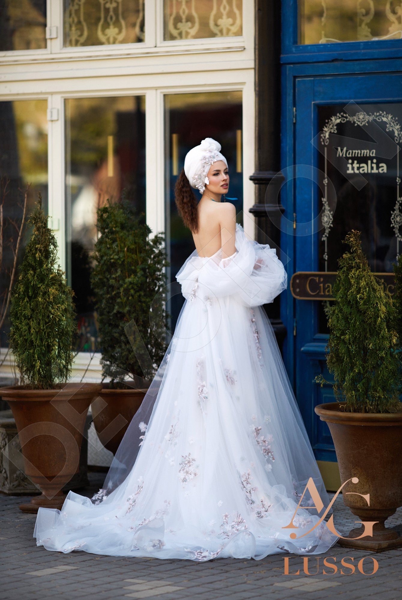 Shantine Open back A-line Straps Wedding Dress Back
