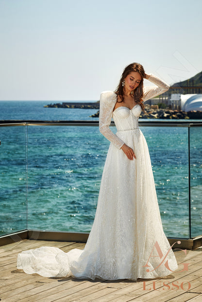 Whitna Open back A-line Long sleeve Wedding Dress 5