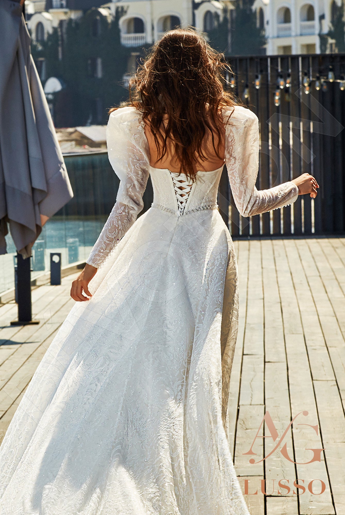 Whitna Open back A-line Long sleeve Wedding Dress 6