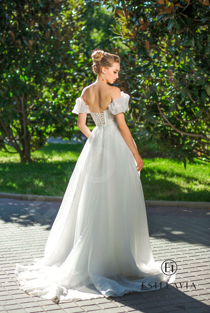 Adelina Open back A-line Straps Wedding Dress Back