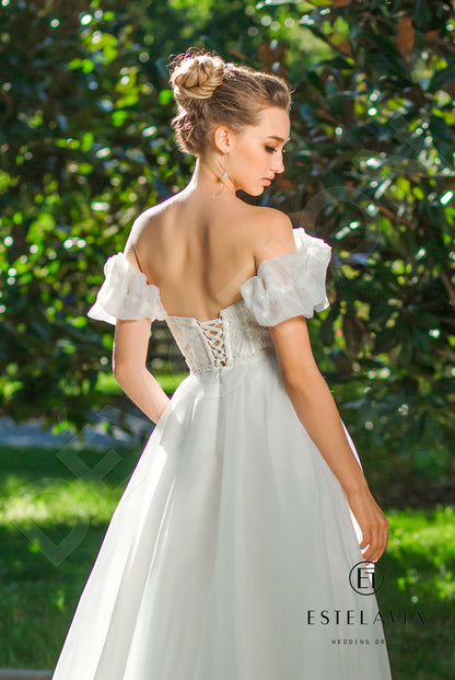 Adelina Open back A-line Straps Wedding Dress 5