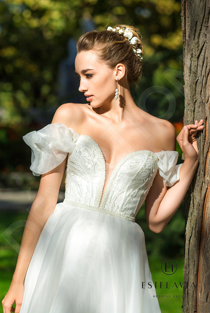 Adelina Open back A-line Straps Wedding Dress 4