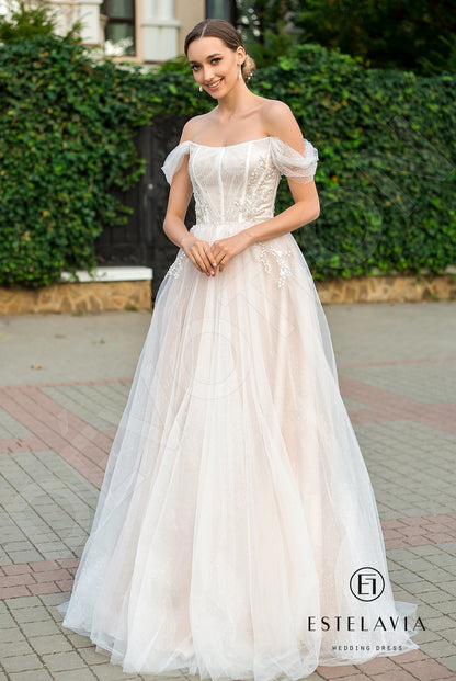Aurelia Open back A-line Straps Wedding Dress Front